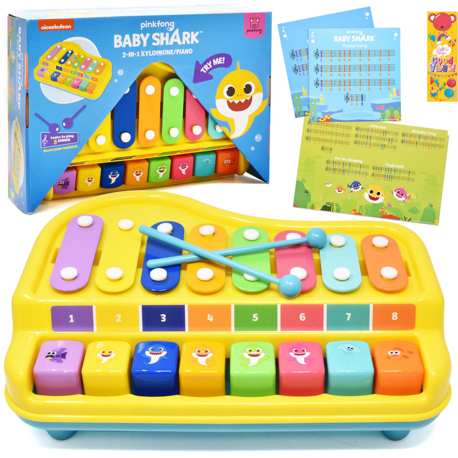 2-in-1 Kids Piano & Xylophone Toy | 5-Key Rainbow Musical Toy