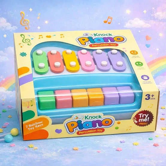 2-in-1 Kids Piano & Xylophone Toy | 5-Key Rainbow Musical Toy